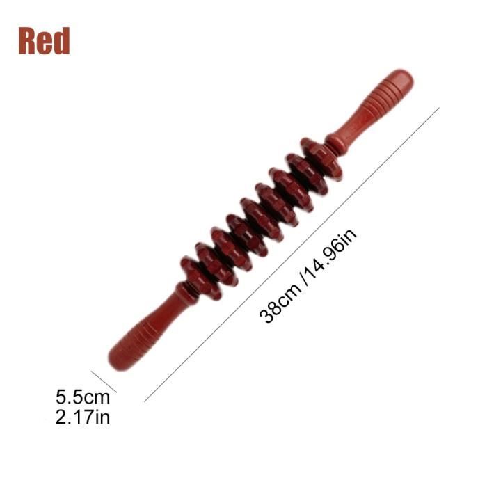 Rouge Bâton de Massage en bois pour décontracter les muscles, outil
