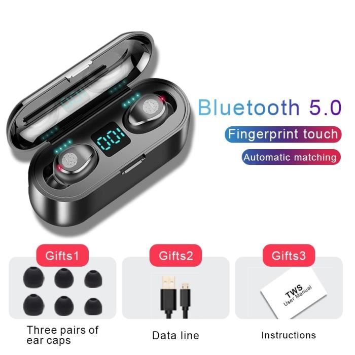 Casque Bluetooth NK 5.0 - Oreillette Avec Microphone Et Kit Mains Libres - 100mAh (iPhone/Android)