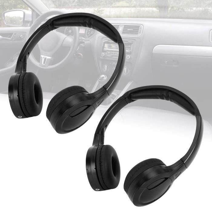 Casque Stéréo Infrarouge - ROM - Modèle sans Fil - Conception Ergonomique - Pliable - 2 Canaux