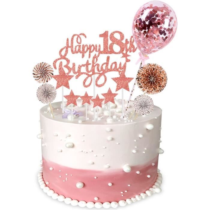 Décoration Gâteau Anniversaire 18 Ans Or - 20 Pcs Happy Birthday Cake Topper, Bougies, Deco Pour Garçon Fille