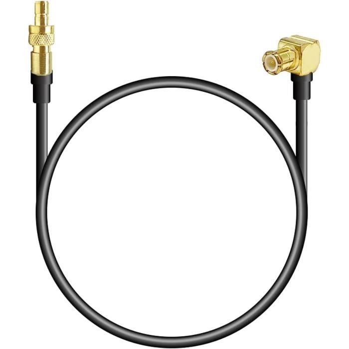 Câble Pigtail RP-SMA Femelle Vers Mâle - 30 Cm, RG174, Noir Et Or, Pour Antennes WiFi, Routeurs, Drones