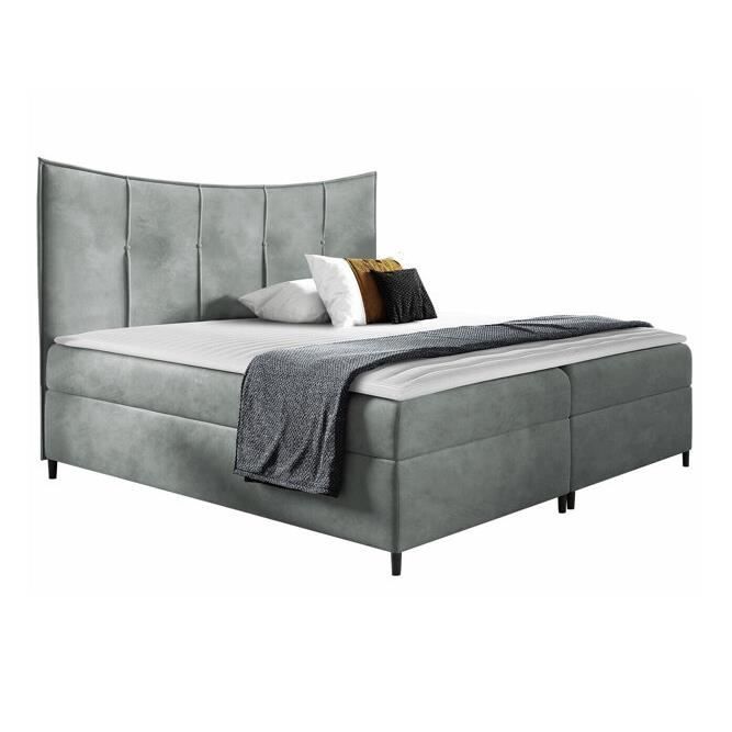 Lit continental Baltimore 178 - Fresh 33 - 213x160x130cm - Gris Lit continental Baltimore 178 - Fresh 33 - 213x160x130cm - Gris