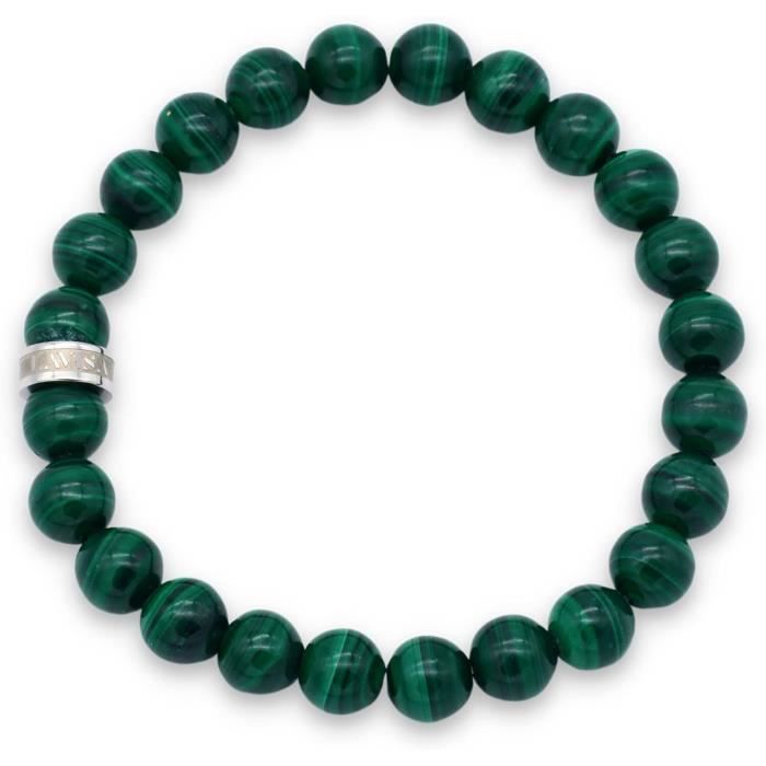 Bracelet Perles Malachite Véritable – Pierre Naturelle Verte, Sans Fermoir, Occasion