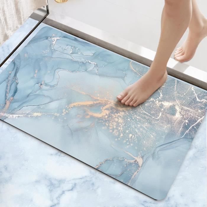 LeKuni Tapis De Bain Diatomite 40x60cm - Antidérapant, Absorbant, Séchage Rapide - Gris Islandais