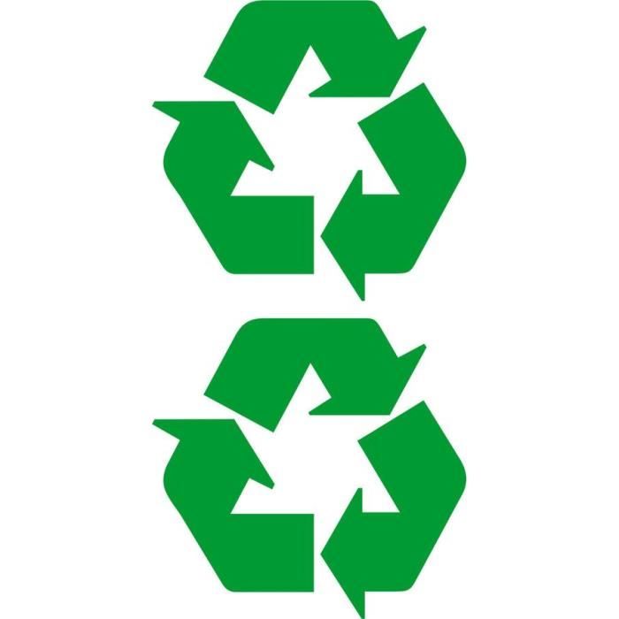 X3 recycler recyclage logo symbole Vinyle Autocollant roulettes/Poubelle à pédale. 