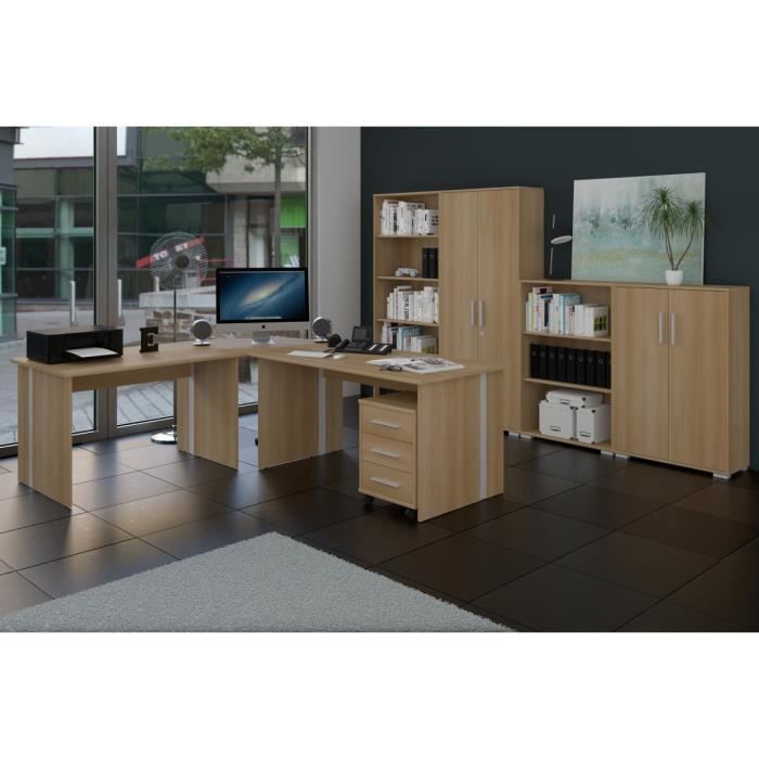 Meubles De Bureau Ensemble Bureau De Phoenix 8 Pieces Finition Hetre Achat Vente Armoire De Bureau Meubles De Bureau Ensemble Cdiscount