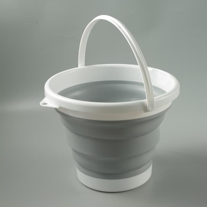 design pliable robuste et durable multifonctionnel pratique à transporter et à ranger 4,5 l rouge convient pour la salle de bain avec couvercle Seau pliable portable le camping en plein air