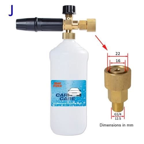 Pistolet à Mousse M MINGLE Pour Nettoyeur Haute Pression – 1 Litre, 5 Buses, Raccord Rapide 1/4”