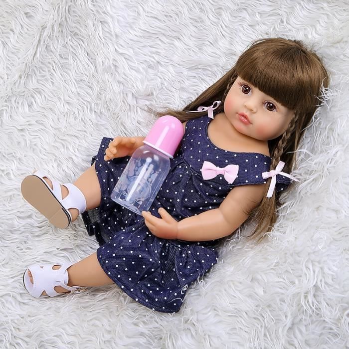 55cm Original Reborn Bebe Enfant En Bas Age Gir Tres Doux Corps Complet Silicone Poupee Jouet De Bain Cdiscount Jeux Jouets