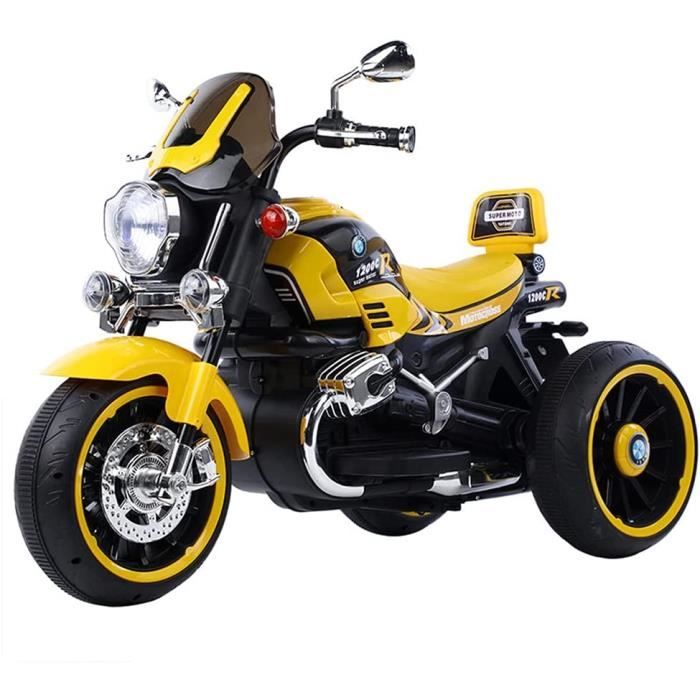 HONEY JOY Moto pour enfants, moto chopper électrique à batterie 6V avec klaxon et phare, pédale, mini moto électrique à 3 roues pour enfants, cadeau