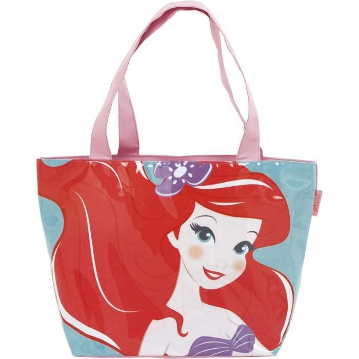 Grand Sac de plage Cabas enfant fille Ariel la petite sirene Disney Rose 48x32cm Cdiscount Bagagerie Maroquinerie
