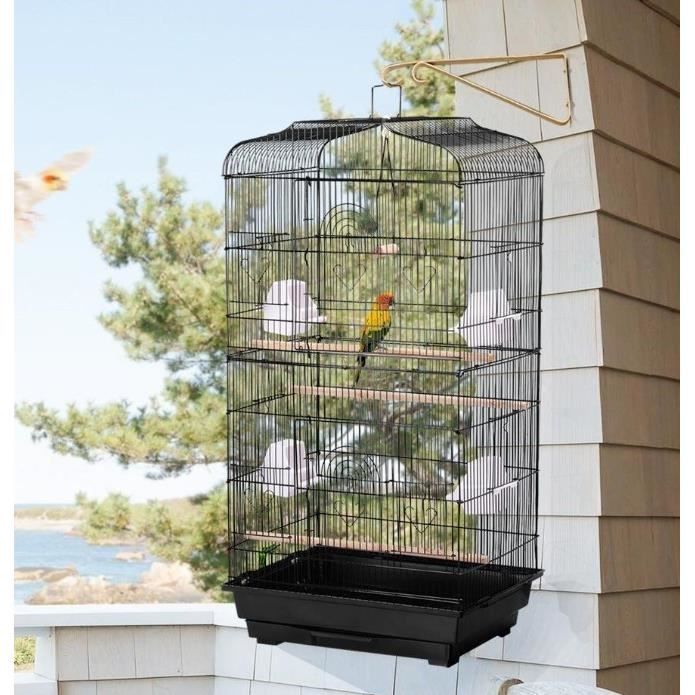 Cage à Oiseaux En Rotin Carbonisé – 24x21,5x21 Cm, Pour Chardonnerets Et Zostérops, Avec Mangeoires Amovibles - 5