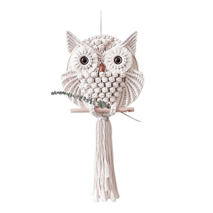 Kit Macramé Hibou Décoration Murale Suspendue Hibou DIY