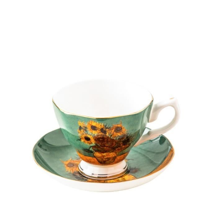 6 Tasses à Cappuccino Avec Soucoupes - Céramique Colorée 180ml, Lavables Lave-Vaisselle, Avec Boîte Cadeau
