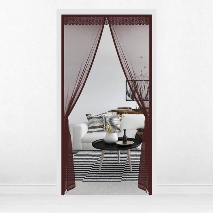 FORTRY Moustiquaire Porte Magnetique 100x210cm, Rideau De Porte Anti Mouche Pour Couloirs, Portes, Patio, Exterieur, Magnétique Moustique Sans Percage, Fermeture Automatique Joint Magnétique, Noir