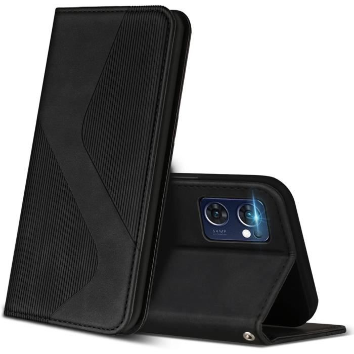 Étui Portefeuille Flip Cuir Pour Oppo Find X5 Lite - Marque SDTEK - Noir - Neuf