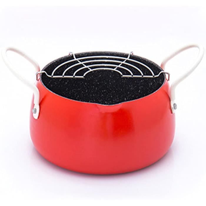 JISADER Friteuse domestique multifonctionnelle, à frire, petite batterie de cuisine, Tempura japonaise multifonctionnelle pour séchage en extérieur, Crépine de couvercle de pot