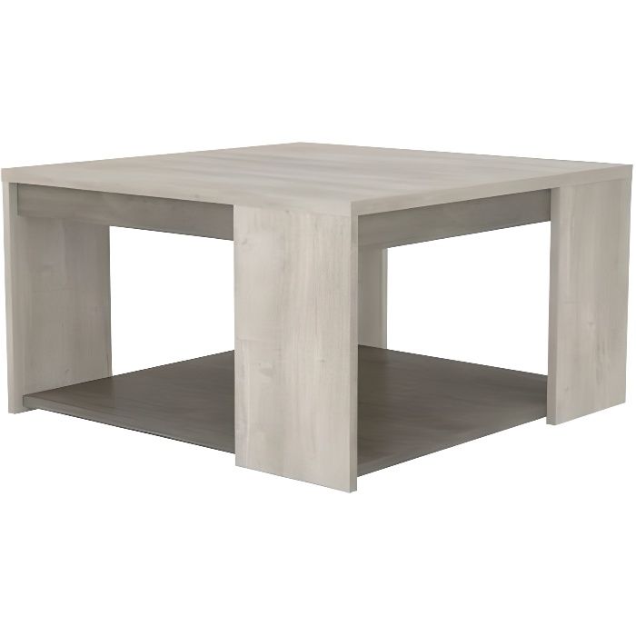 table basse carrée cannes 2 plateaux chêne-béton - demeyere - contemporain - design