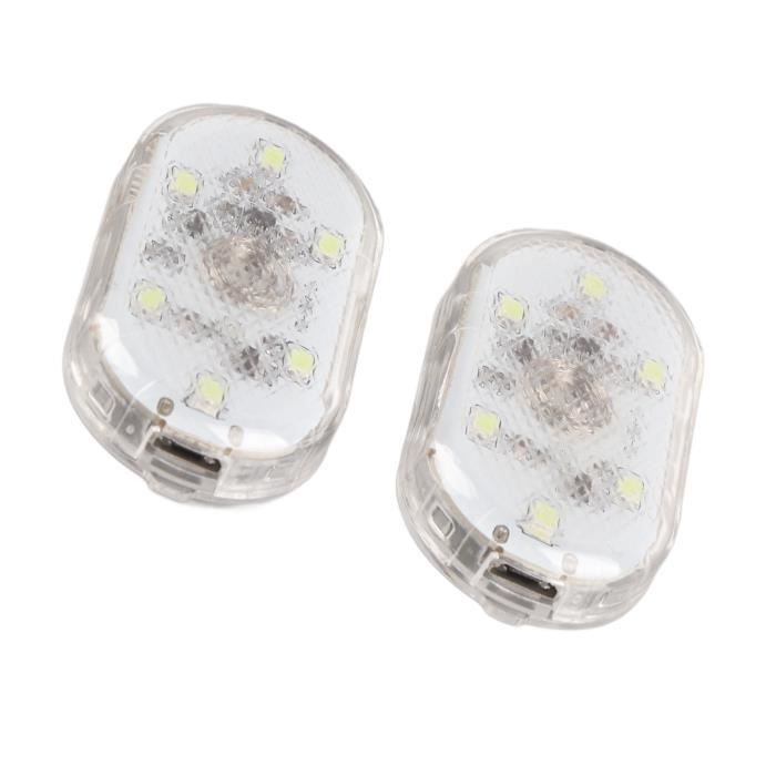 Lumière de capteur de LED d'intérieur de voiture 2Pcs Car Interior LED Sensor Light USB Rechargeable auto d'amenagement
