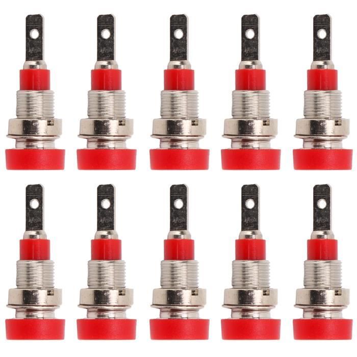 10pcs Bornes Liaison Sonde Fiche Banane Nickelées 4mm P3002 - Colorées Pour Sondes Et Haut-Parleurs