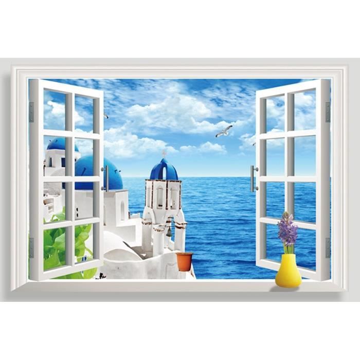 3d Amovible Faux Fenetre Vue Mer Plage Paysage Stickers Stickers Muraux En Vinyle Papier Peint 60x90cm Cdiscount Maison 3d Amovible Faux Fenetre Vue Mer Plage Paysage Stickers Stickers Muraux En Vinyle Papier Peint 60x90cm Cdiscount Maison