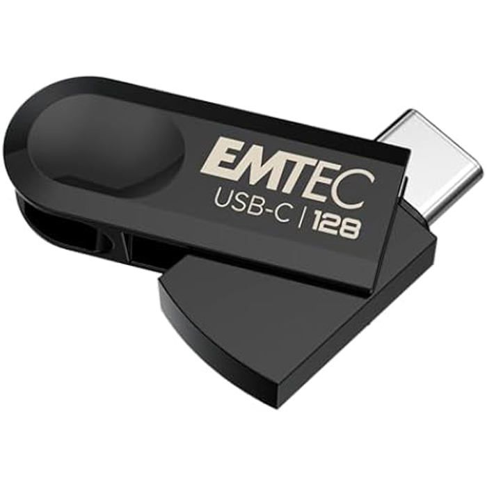 Clé USB - EMTEC - Single C280 - 128 Go - USB 3.2 - Lecture 80 Mo/s - Écriture 20 Mo/s