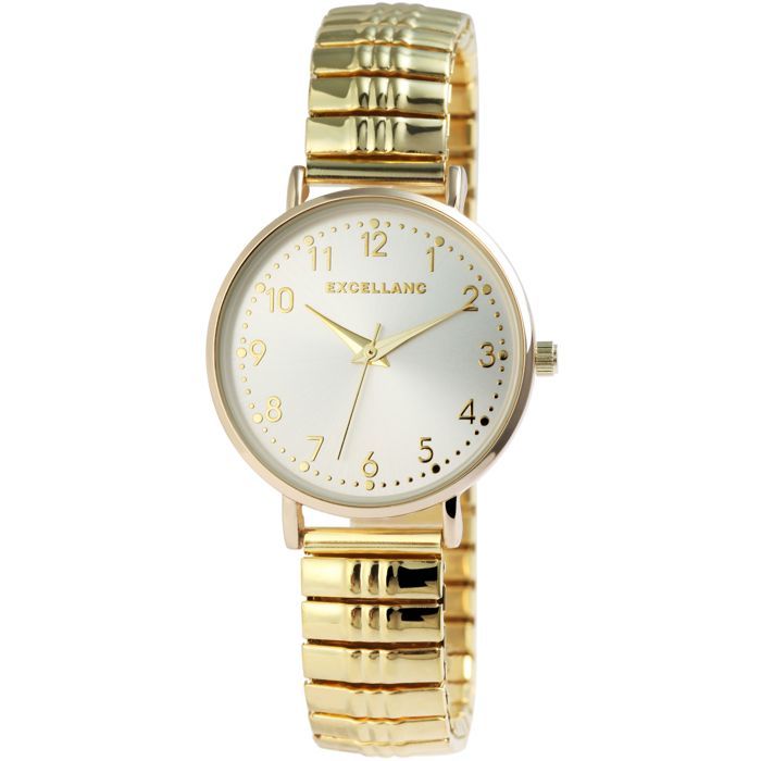 Montre - EXCELLANC - Excellanc Montre Bracelet Femme Doré - 32 mm - Bracelet acier inox extensible - Mouvement quartz
