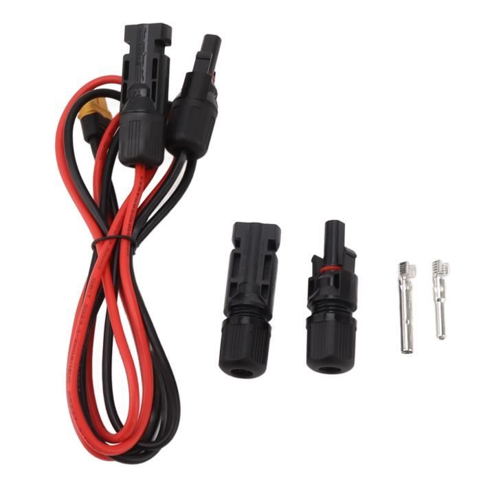 ANBOO Cable Panneau Solaire MC4 1 à 2 Branches - Câble Solaire 6mm2 Y Connecteurs Rouge Et Noir Pour Installation Solaire