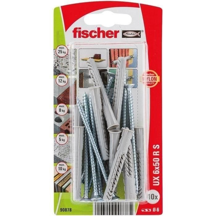 FISCHER - Cheville multimat ux 6x50 r s blister x10