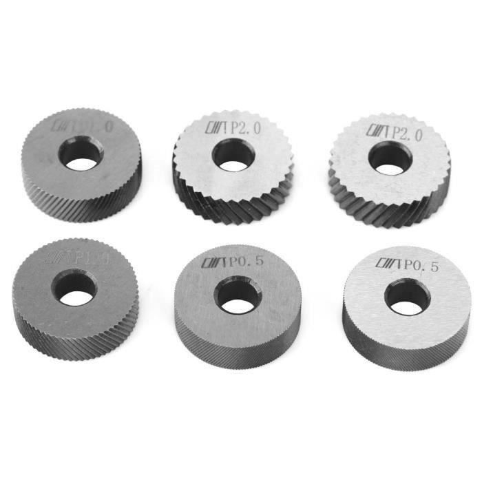 Jeu De 7 Molettes En Acier Pour Moletage - Motifs Linéaires, Doubles Diagonales 0,5/1/2 Mm - Pour Tours Petite Et Moyenne Taille - 12