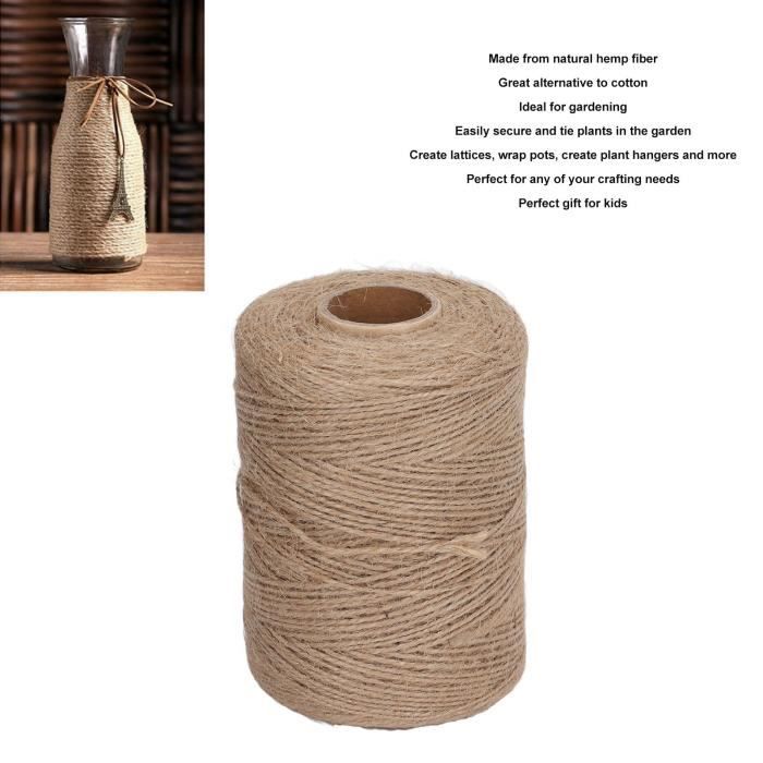 Corde Coton Naturel Blanc 6mm X 220m - Enrouleur Pour Macramé, Arts, Animaux, Artisanat