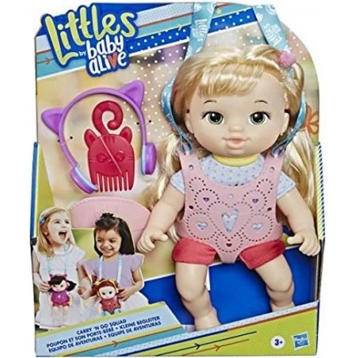 Poupon Blond Et Son Porte Bebe Littles By Baby Alive Avec Accessoires Hasbro Cdiscount Jeux Jouets