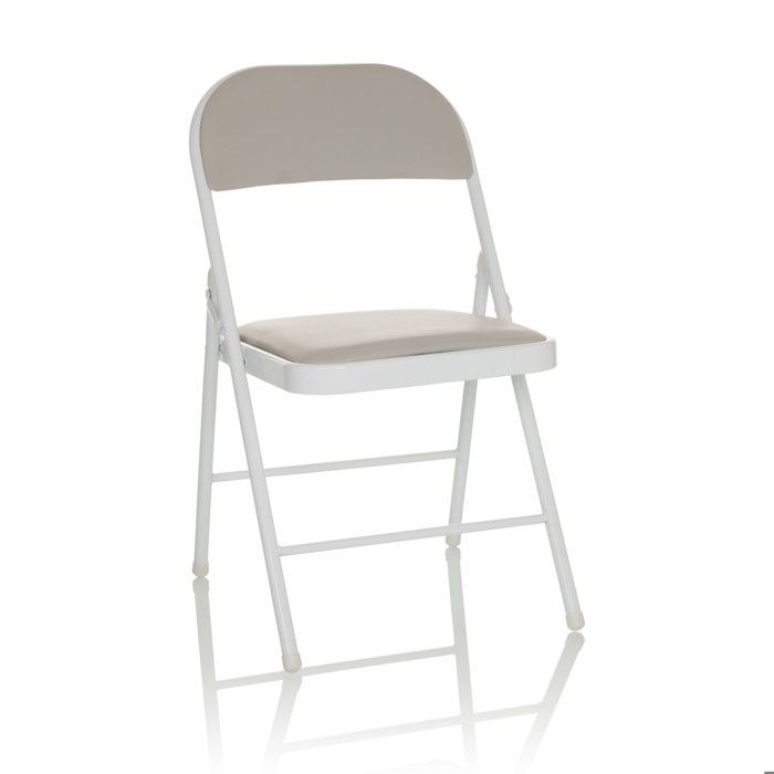 Pack 4 Opvouwbare Tuinstoelen van Hars 45x44.5x79cm Wit 7house