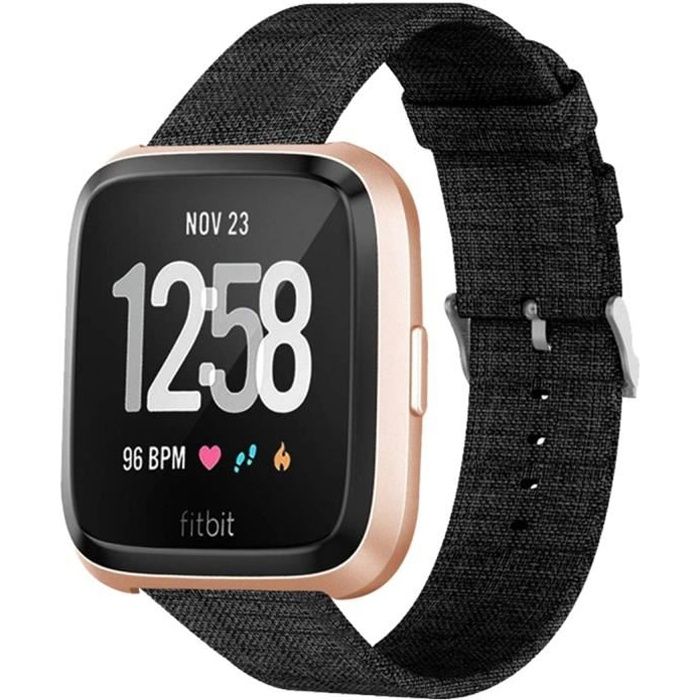 Bracelet Fitbit Versa 2 / Versa Lite Nylon Noir iMoshion