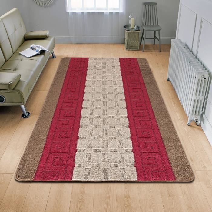 Tapis Vintage 60x110cm TecTake - Poils Ras, Lavable, Antidérapant - Déco Salon/Chambre/Cuisine
