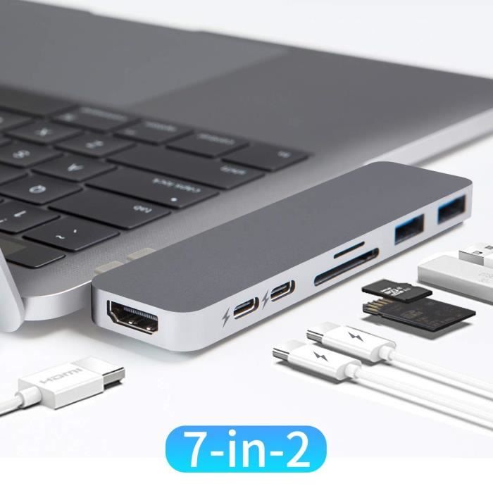 Lecteur Carte SD//TF 3.0 Charge PD 60W pour MacBook Pro Ordinateurs Portables Smartphones Tablettes USB-C USB 3.0 VAVA Hub USB-C 9-en-1 Adaptateur HDMI 4K Audio 3,5 mm Ethernet 1000 Mbits//s