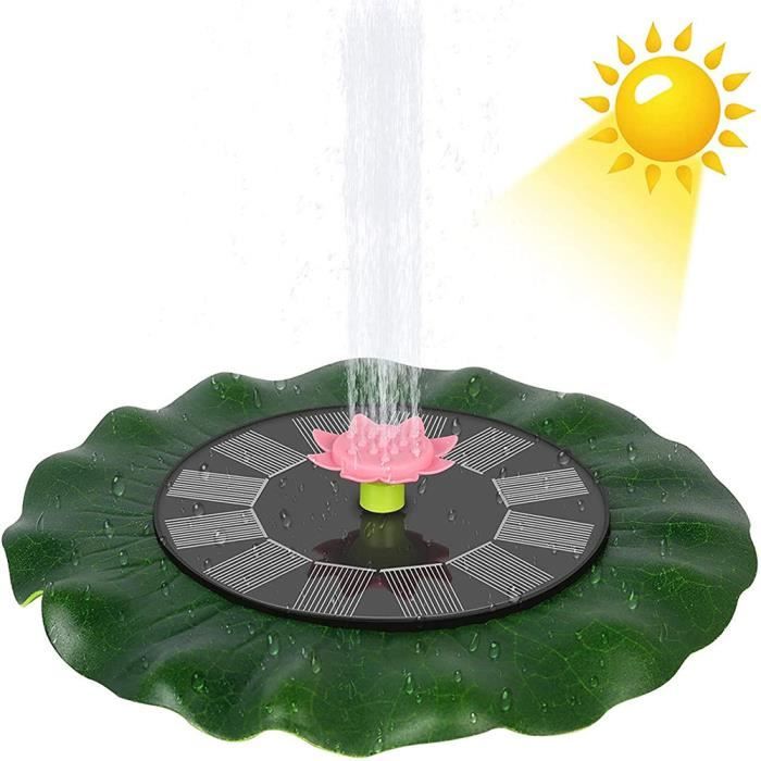 Fontaine Solaire Extérieur Flottante Leytn® Lotus pour Jardin Bassin Piscine Bain d'oiseau Décoration - Vert
