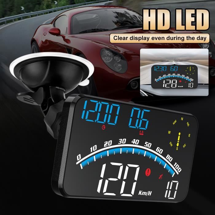 AFFICHAGE TÊTE HAUTE accessoires voiture compteur de vitesse numérique HUD aff EUR 29,82