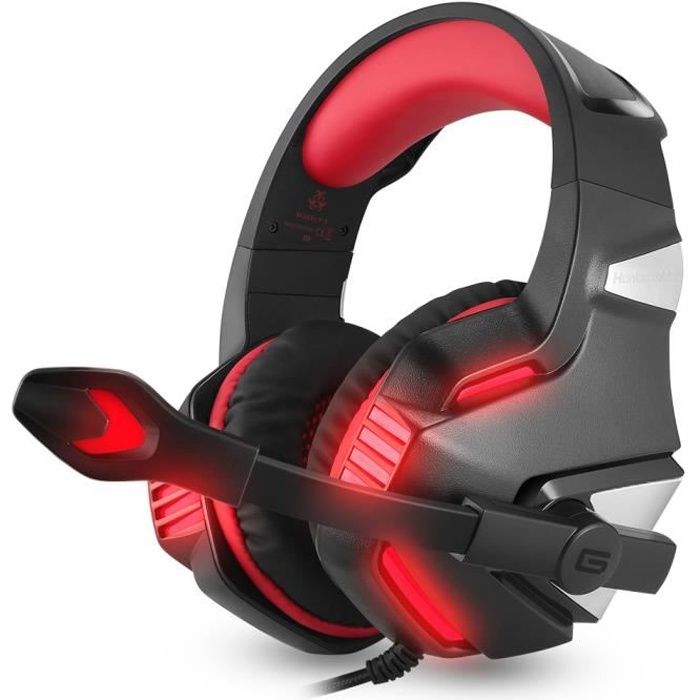 Casque de jeu USB pour PC Son stéréo surround 7.1, casque de jeu sur  l'oreille Lumière RVB brillante Plug and Play Design ergonomique Coussinets  d'oreille respirants tout au long de la journée