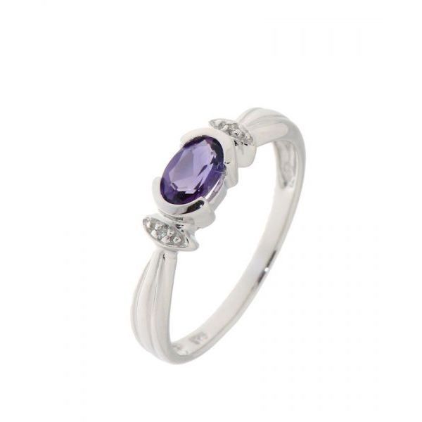 bague or blanc diamant violet bague or blanc diamant violet