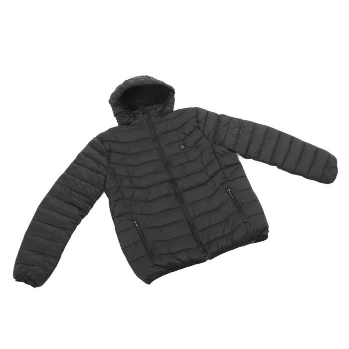 Manteau chauffant Veste chauffante pour homme femme USB 3 vitesses contrle  de la température électrique veste Noir 4XL-VIE