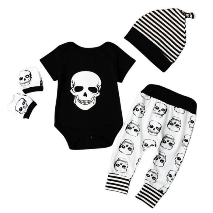 Costume Halloween Bébé Fille 3 Pièces - Body Manches Longues, Jupe Tutu Tulle, Bandeau, Tailles 0-18 Mois