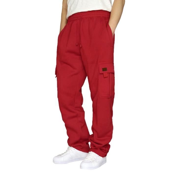 Pantalon de jogging avec ceinture élastique unie Noir Pantalon