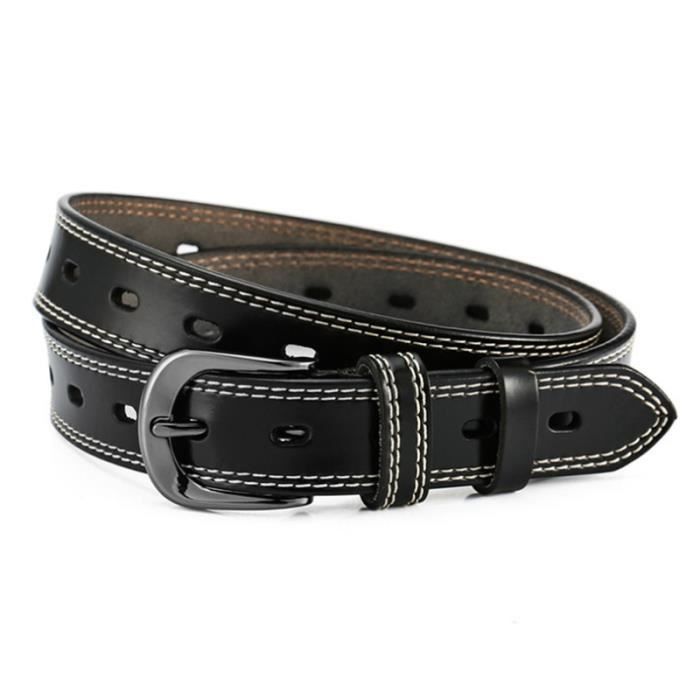 CEINTURE FEMME Cuir vintage ajour noir FZ Noir Cdiscount