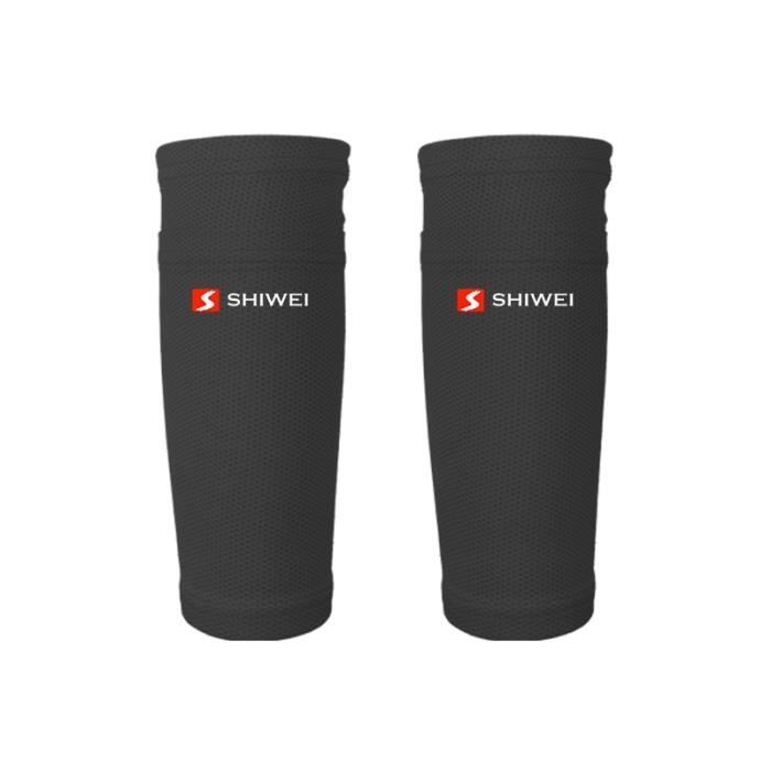 2 Paires De Protège-tibias élastiques Pour Enfants – Noir, Polyester Respirant, Taille 32 X 9 Cm