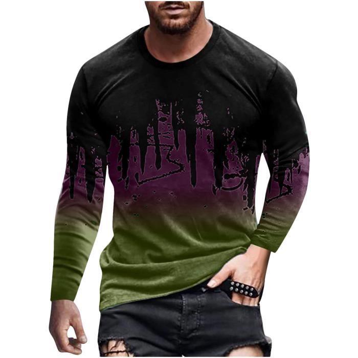 Hommes Muscle T-Shirt Chemisier Sport SPORTS Slim Décontracté Pull-Over 