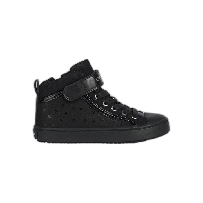 Geox Baskets montantes fille GEOX Kalispera noir – lacets zip et semelle cuir amovible respirante