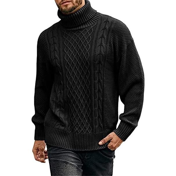 Pull ?� col roul?� Homme - Chemise ?� Manches Longues - Pull en Maille Fine - Loisirs Slim fit 