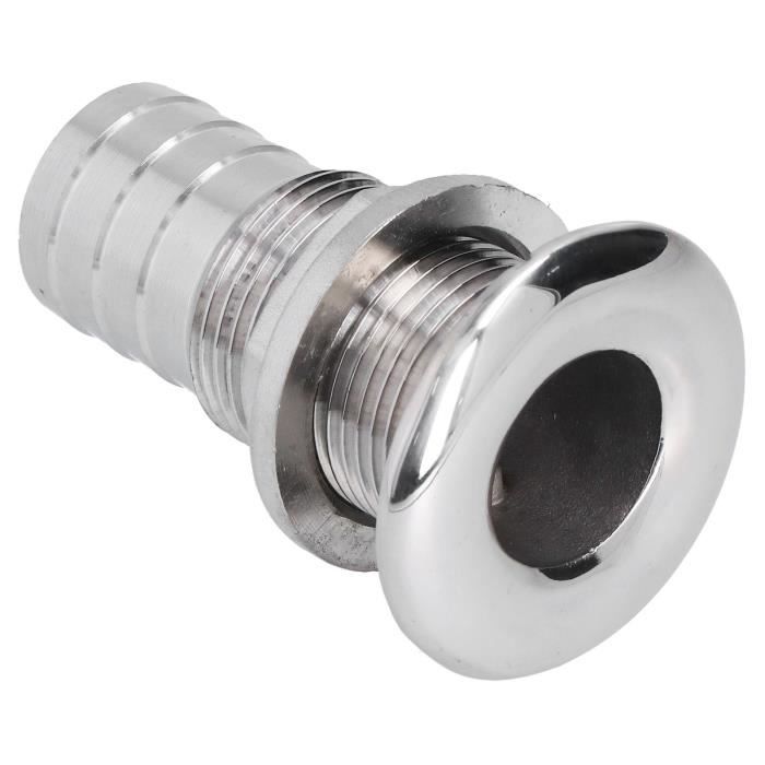 Raccord Traversée Coque Marin 3/4" - Acier Inoxydable 316 - Pour Vidange Ou Entrée D'Eau - Bateau, Yacht - Installation Sans Soudure