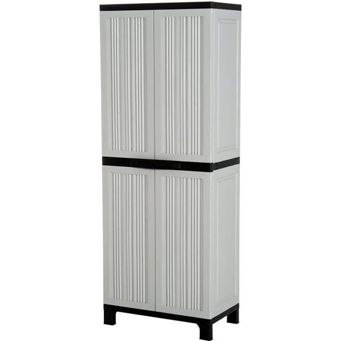 Armoire de jardin armoire haute multirangements 2 portes 3 étagères